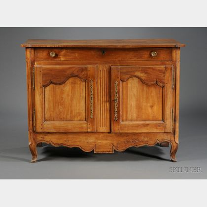 French Provincial Fruitwood Two-Door Side Cabinet