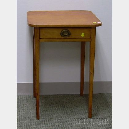 Federal Cherry One-Drawer Stand with Tapering Legs. 