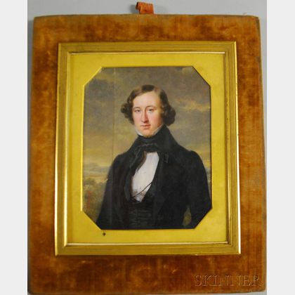 Pierre Daubigny (French, 1793-1858) Portrait of Samuel Cabot Jr. of Boston (1784-1863)