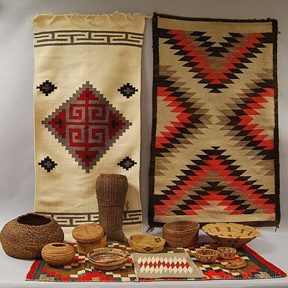 Group of Baskets and Weavings