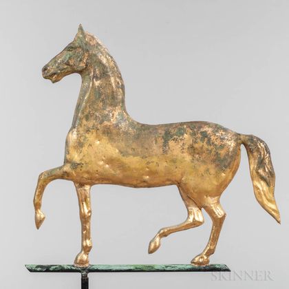 Molded Sheet Copper Prancing "Hambletonian" Horse Weathervane