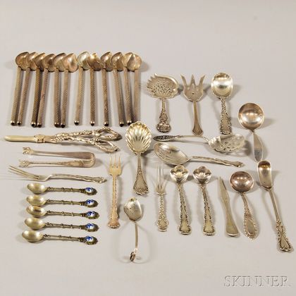 Group of Assorted Small Mostly Sterling Silver Flatware and Serving Items