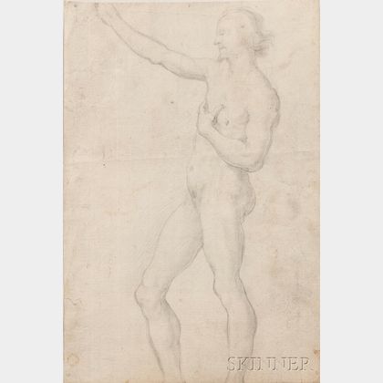 Italian School, Late 16th Century Two Drawings: A Double-sided Drawing with a Standing Male Nude on the Recto
