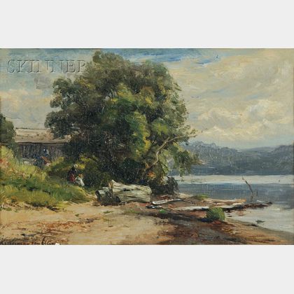 Hendrik-Dirk Kruseman Van Elten (American, 1829-1904) Schroon Lake, Adirondacks, Warren, Essex County, New York