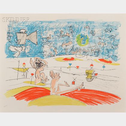 Attributed to Roberto Matta (Chilean, 1911-2002) Plate 5 from FOG GOG MAGOG