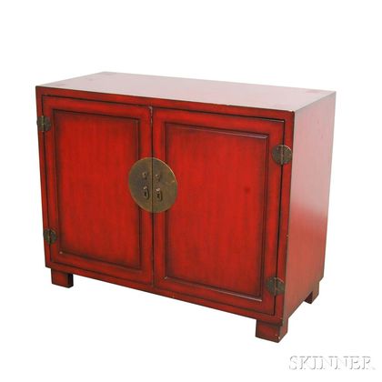 Chinese-style Red-lacquered Cabinet