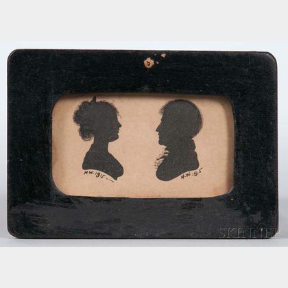 Hollow-cut Silhouette Portraits of a Man and a Woman
