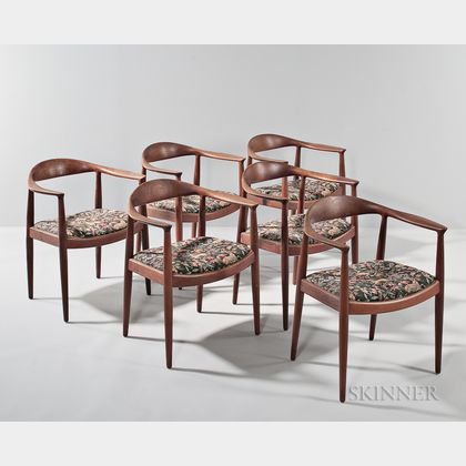 Six Hans Wegner Dining Chairs 