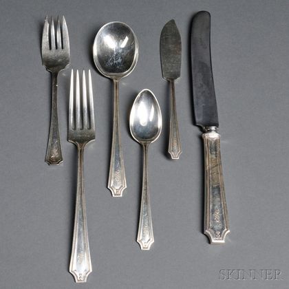 Gorham and Whiting King Albert Pattern Sterling Silver Flatware Service