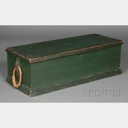 Green-painted Six-board Sea Chest