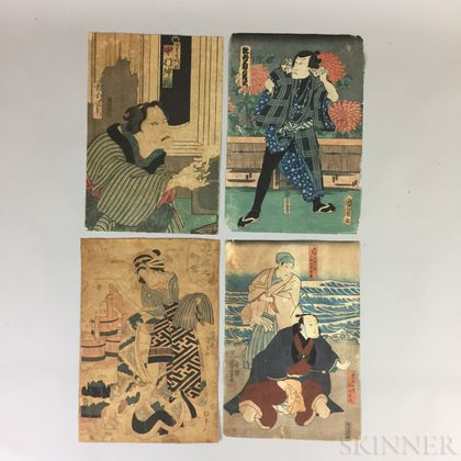 Nine Utagawa School Woodblock Prints