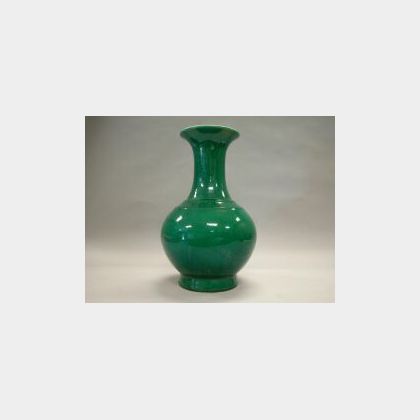 Large Chinese Green and Crackle Glazed Porcelain Vase. 