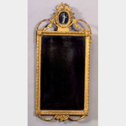 Neoclassical Gilt Gesso and Wood Mirror
