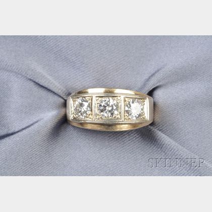 14kt Gold and Diamond Three-stone Ring