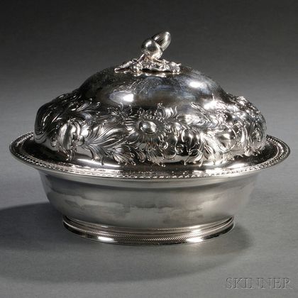Coin Silver Covered Butter Dish