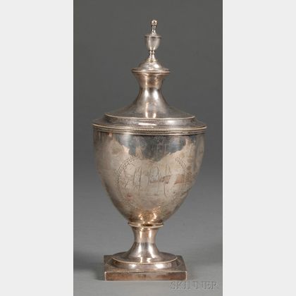 Silver Urn-form Covered Sugar Bowl