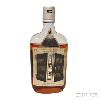 Daughertys Private Stock Whiskey Pure Old Whiskey 13 Years Old, 1 pint bottle 