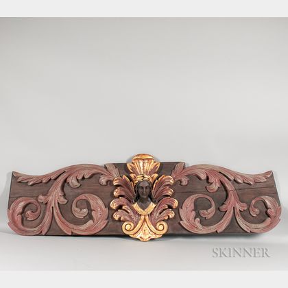 Carved, Paint-decorated, and Gilded Sternboard