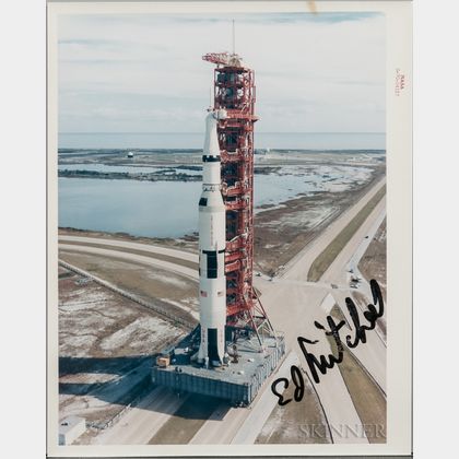 Apollo 14 Rollout, Color Photograph Signed by Ed Mitchell.