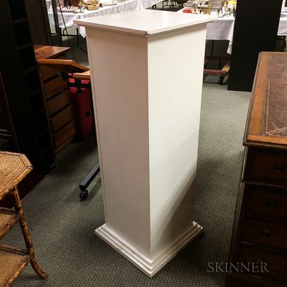 White-painted Wood Pedestal