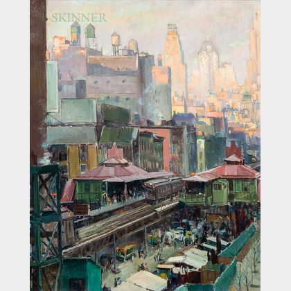 Abel George Warshawsky (American, 1883-1962) New York, Evening Light