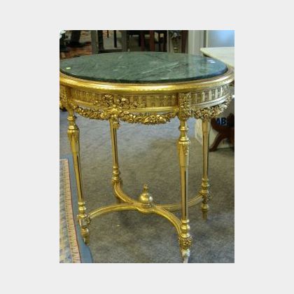 Louis XV Style Marble-top Giltwood Occasional Table. 