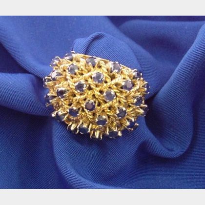 18kt Gold and Sapphire Dome Ring