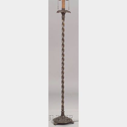 Oscar Bach Patinated Bronze Floor Lamp