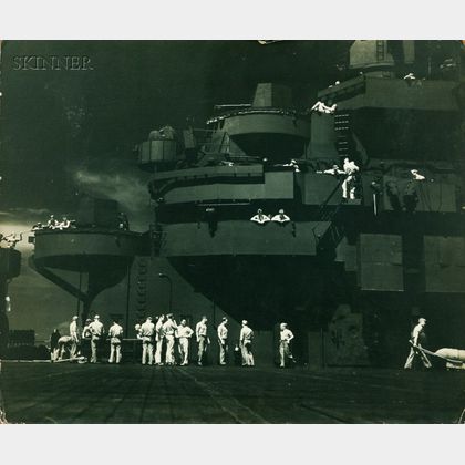 Edward Steichen (American, 1879-1973) Lot of Five U.S. Navy Images from the U.S.S. Lexington during World War II: Hellcat Goes Thunderi