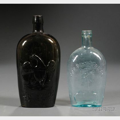 Two Mold-blown Glass Flasks
