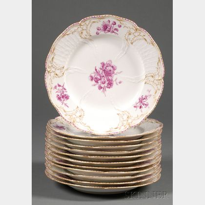 Set of Twelve KPM Porcelain Dinner Plates