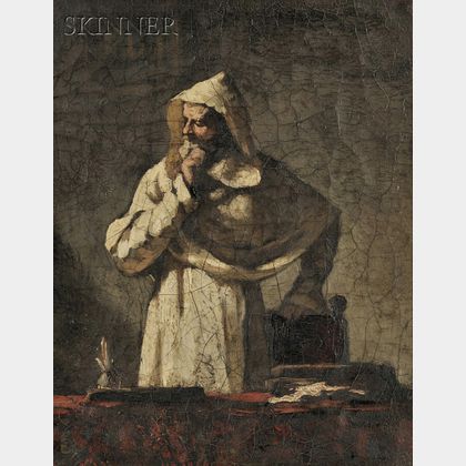 Elihu Vedder (American, 1836-1923) Portrait of a Contemplative Monk