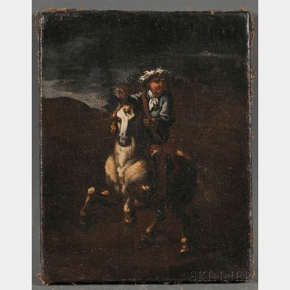Manner of Philips Wouwerman (Dutch, 1619-1668) Cavalier on Horseback