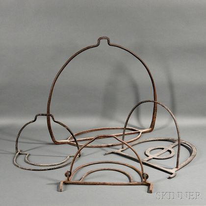 Four Wrought Iron Hanging Pot Holders