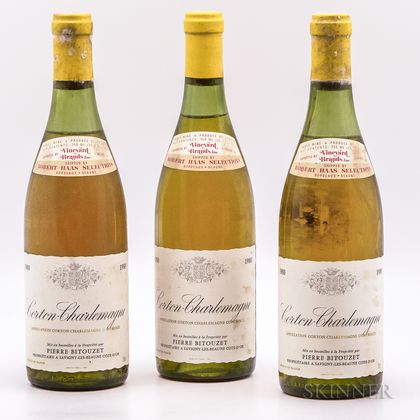 Pierre Bitouzet Corton Charlemagne 1980, 3 bottles 