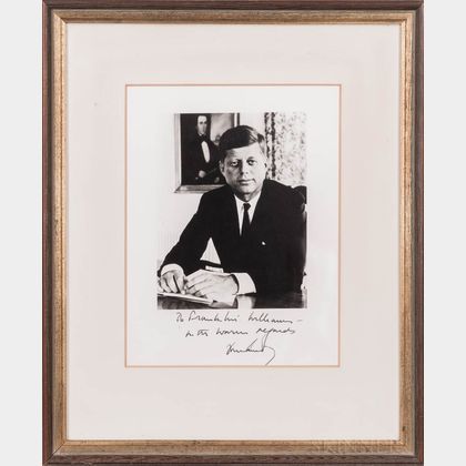 Kennedy, John Fitzgerald (1917-1963) Signed Photograph and Other Signed Presidential Material Related to Franklin Hall Williams (1917-1