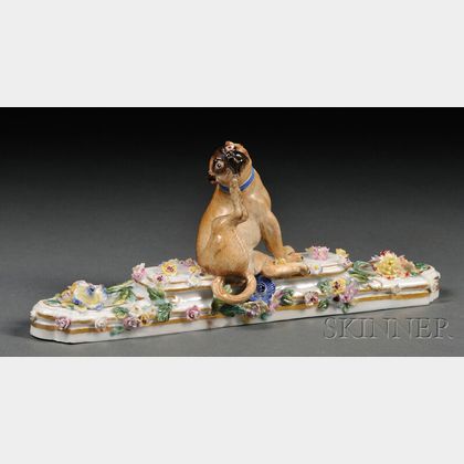 Meissen Porcelain Paperweight with Pug