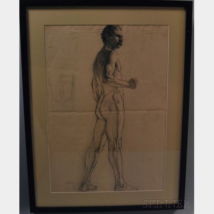 Ida Sedgwick Proper (American, 1873-1957) Figure Study: Standing Male Nude.