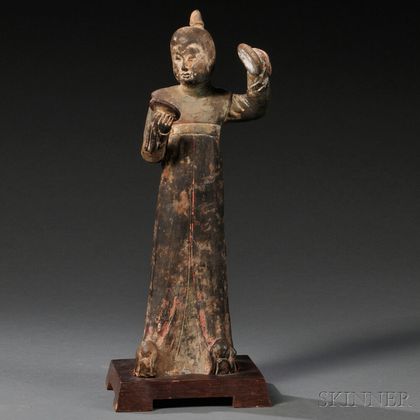 Painted Pottery Figure of Musician