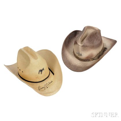 Little Jimmy Dickens Two Straw Cowboy Hats