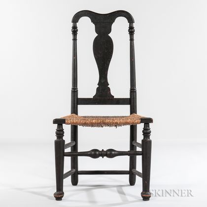 Black-painted Queen Anne Side Chair