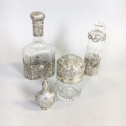 Group of Silver-mounted Glass Tableware
