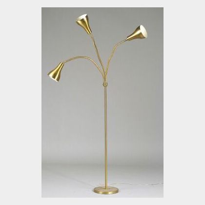 Post-War Brass Floor Lamp. 