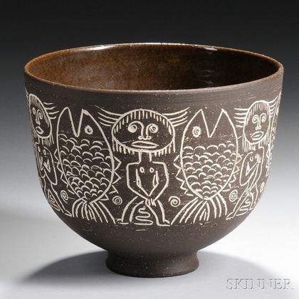 Edwin and Mary Scheier Decorated Bowl 