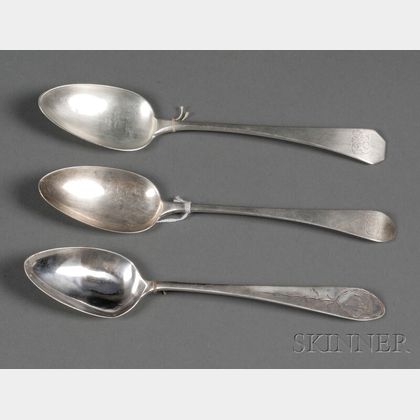 Eight Federal Coin Silver Place Spoons
