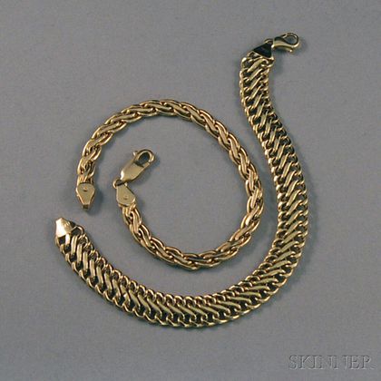 Two 14kt Gold Bracelets