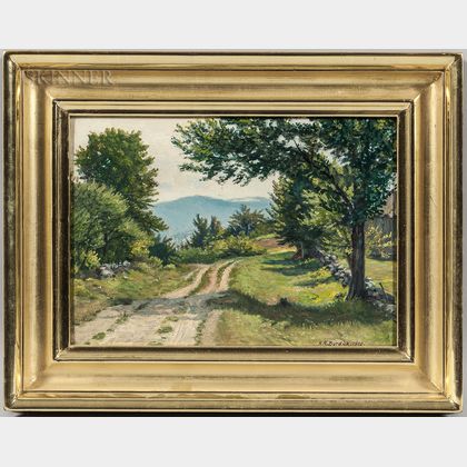 Horace Robbins Burdick (American, 1844-1942) Cart Path Through Rolling Hills