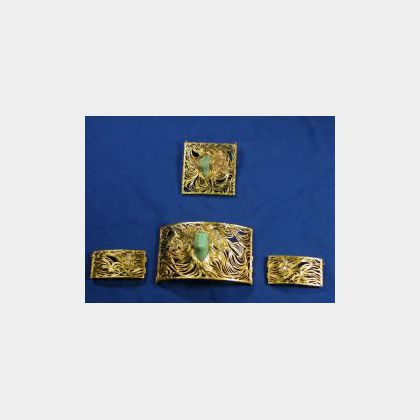 Art Nouveau 18kt Gold Placque De Cou