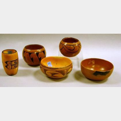 Five Pieces of Southwest Native American Painted Pottery
