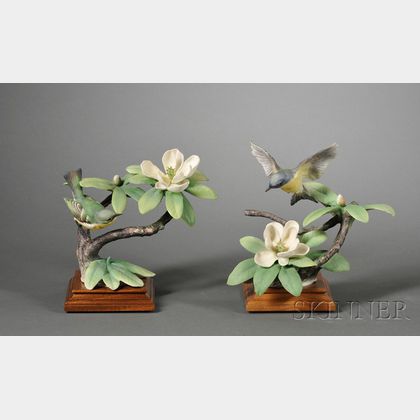 Pair of Royal Worcester Porcelain Dorothy Doughty Models of Birds